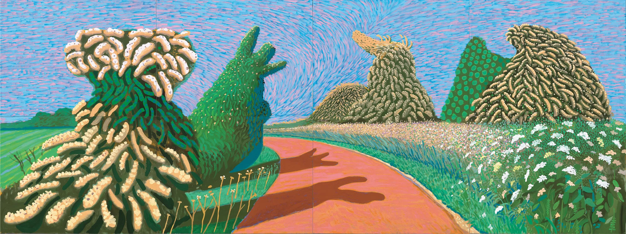 May Blossom on the Roman Road by David Hockney