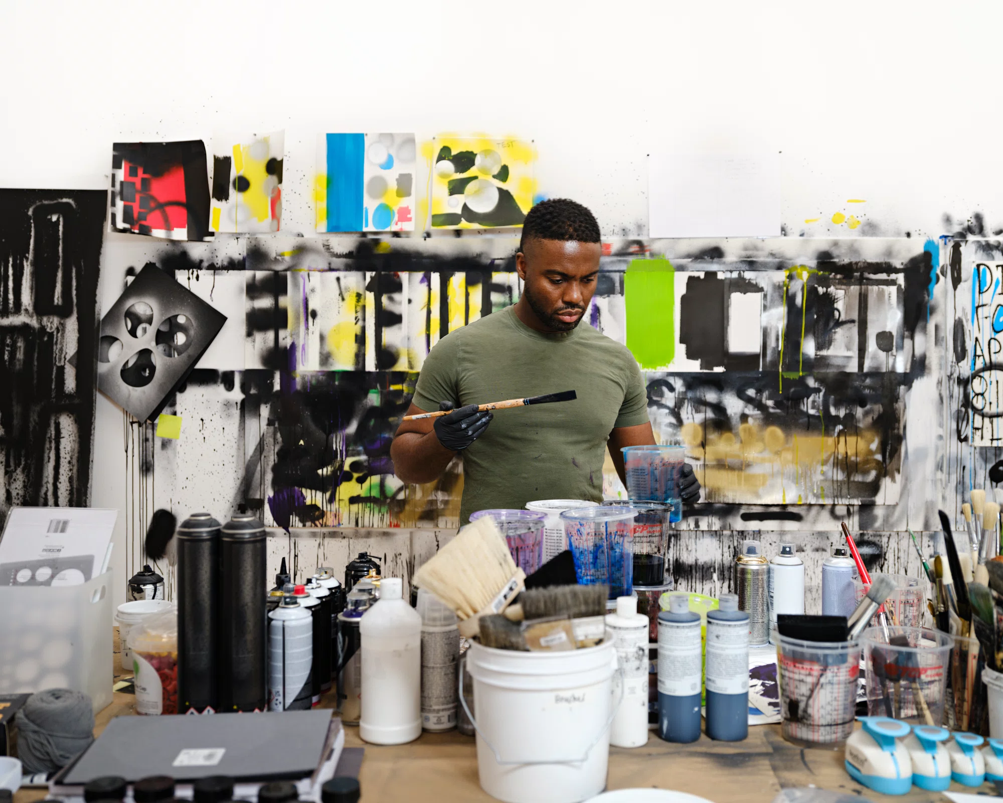 Adam Pendleton Working in the Studio