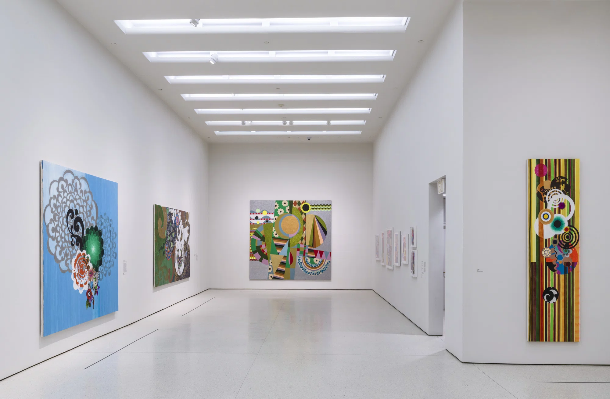 Installation view of Beatriz Milhazes: Rigor and Beauty at the Solomon R. Guggenheim Museum