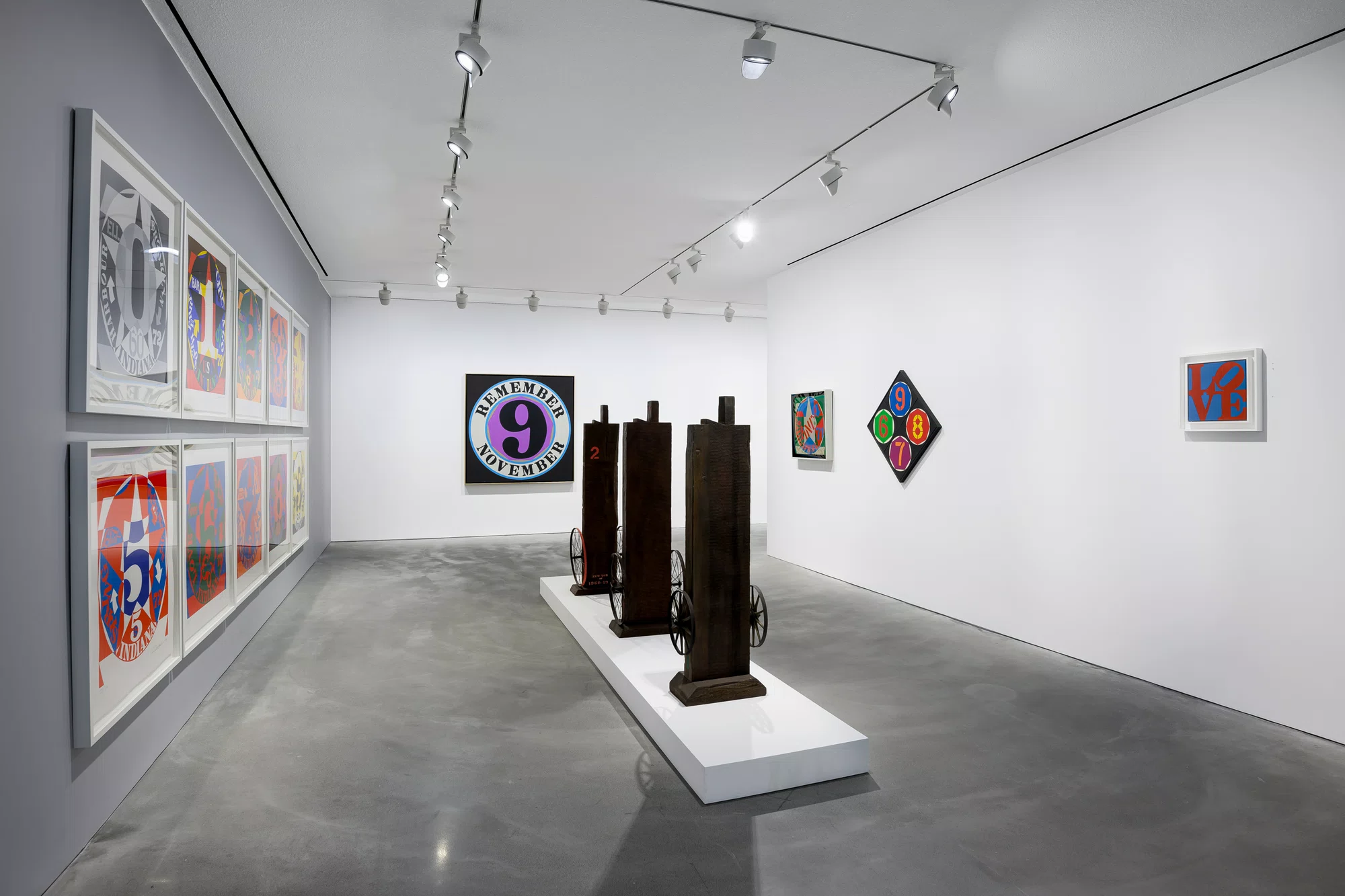 Installation view of The Shape of the World by Robert Indiana