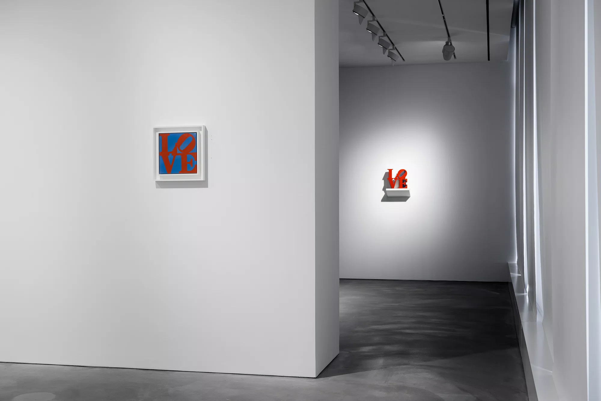 Installation view of The Shape of the World by Robert Indiana